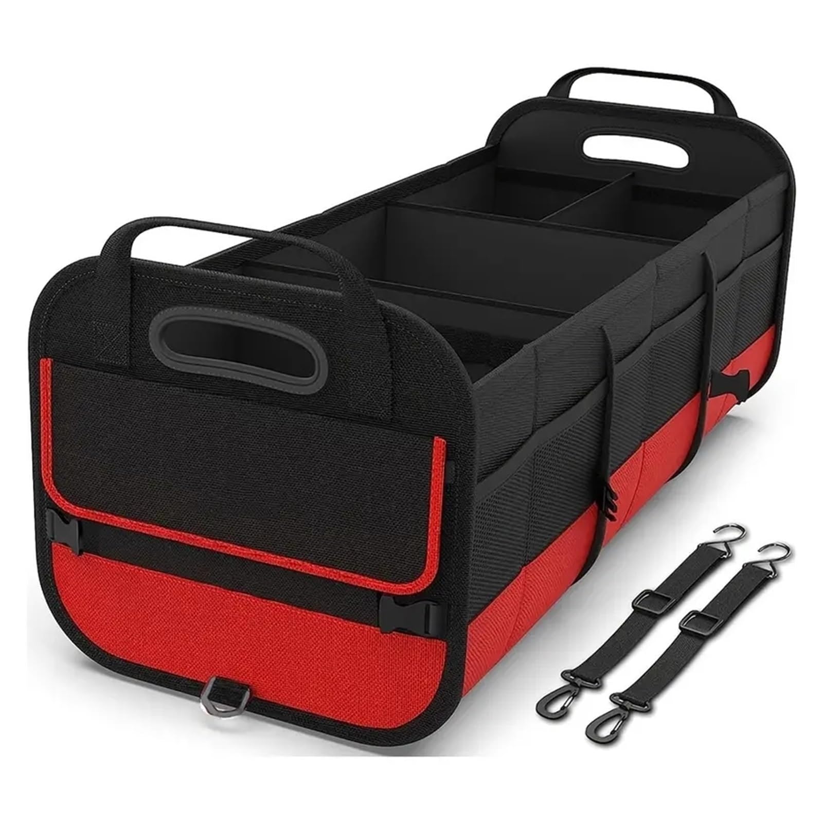 Organiseur de coffre pliable avec sangles rétractables et grands compartiments ajustables - 7