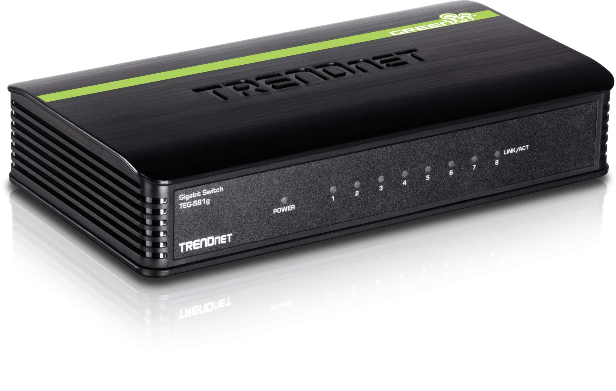 TRENDnet TEG-S81g 8-Port Unverwalteter Gigabit Switch, GREENnet, Desktop, Plastic Gehäuse, 16 Gbps Schaltkapazität