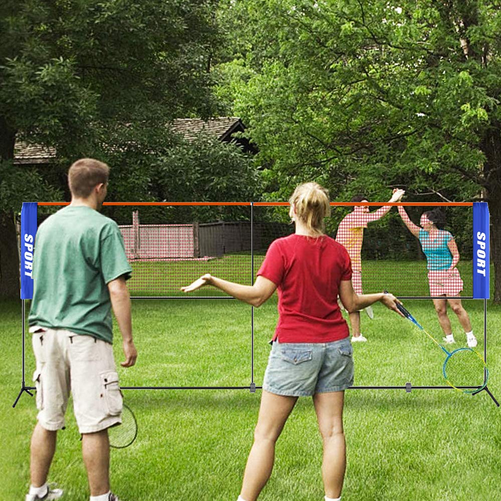 Filet de Badminton Exterieur Filet de Volley Ball de Tennis de Badminton Pliable réglable de 3 m / 4 m / 5 m / 6 m avec Sac de Transport pour Support, pour Les Sports de Plage en Plein air