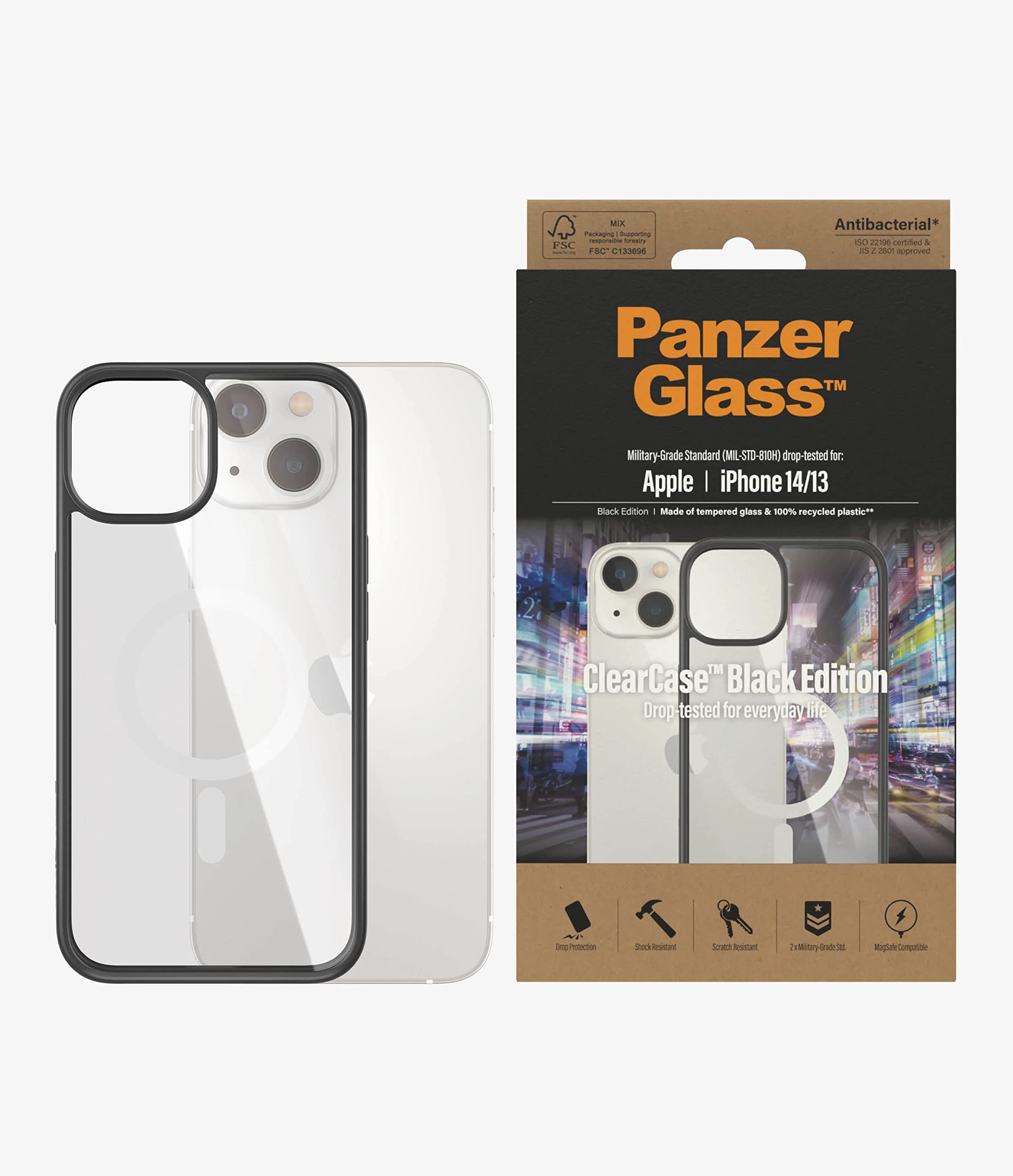 iPhone 16 PanzerGlass HardCase MagSafe Compatible Case - Black