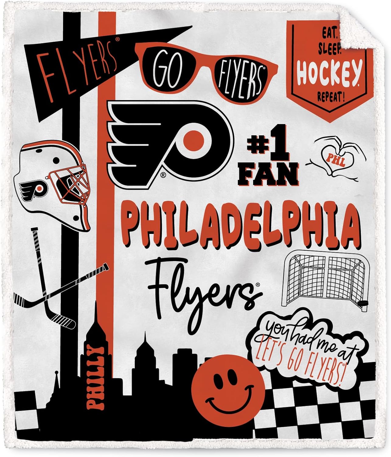 NHL Loco Fan Ultra Cozy Sherpa Blanket