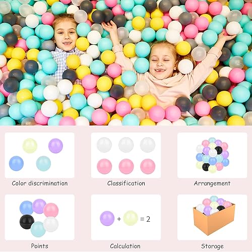 Miniatura 40 de Vanland - Pelotas de piscinas de bolas para bebés y niños, sin ftalatos, sin bisfenol A, plástico a prueba de aplastamiento, bolas multicolor
