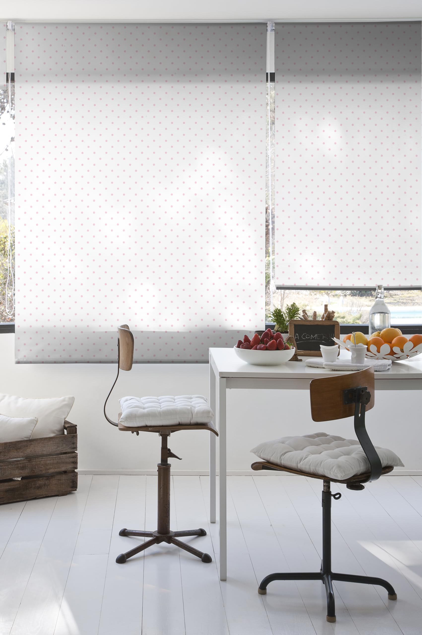 Estoralis | Textures | Store Enrouleur Moderne | Tissu translucide imprimé | MOTAS-1 Rose | 150 x 180 cm. (Largeur/Hauteur) Taille du Tissu 147 x 175 cm. | Stores pour fenêtres et Portes