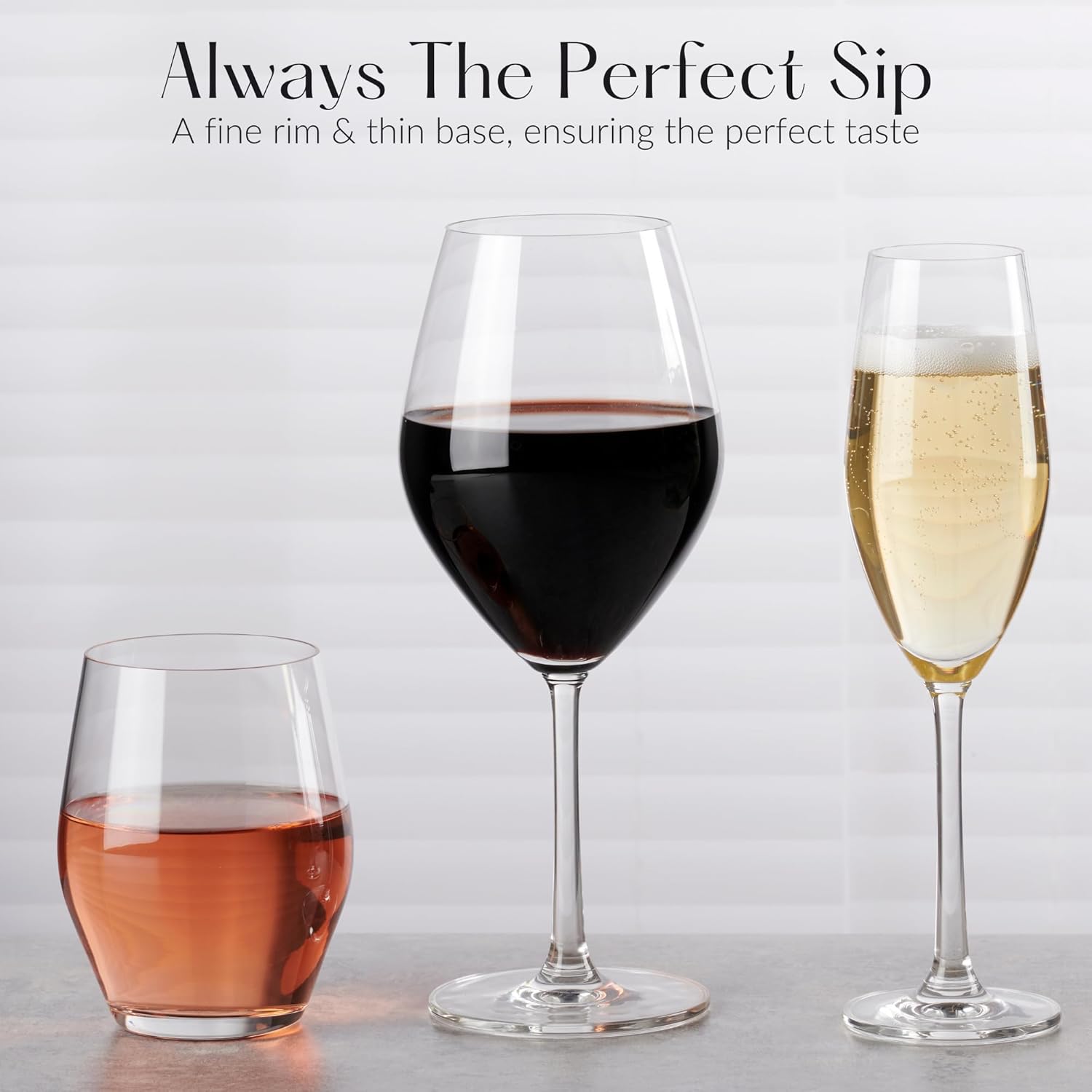 Ocean by Anchor Hocking Matera White Wine Glasses (4-Pieces), 14-ounce, dishwasher safe