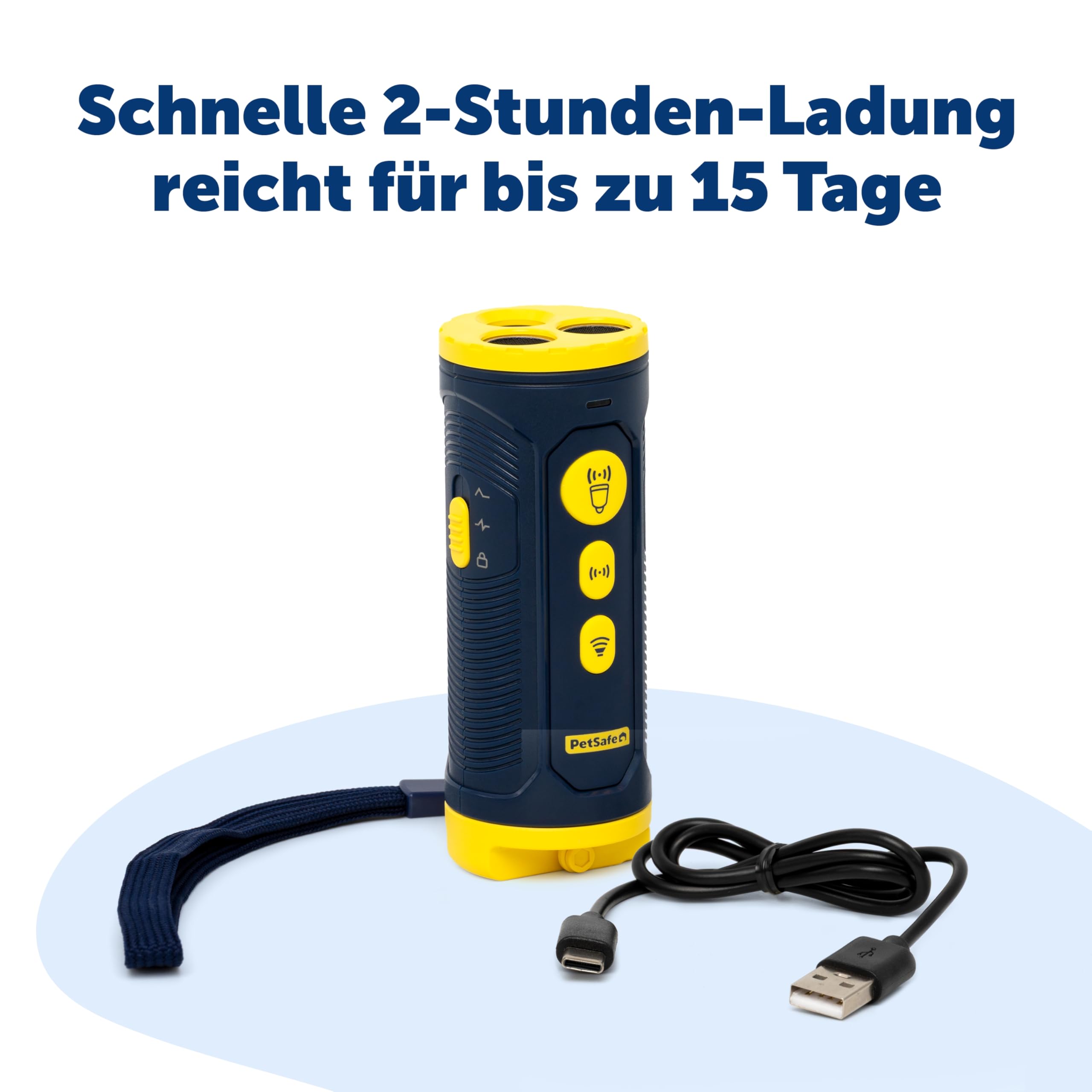 PetSafe Trainer ohne Halsband – Ultraschall-Trainingsgerät – tragbares Anti-Bell-Gerät – Ultraschall-Tonsignal, Blinklicht und Variables Tonsignal – wiederaufladbare Batterie – Taschenlampe