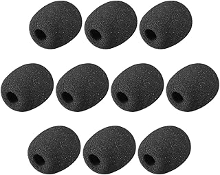 uxcell 10PCS Foam Mic Cover Microphone Windscreen Shield Protection Black 41mm Length for Headset