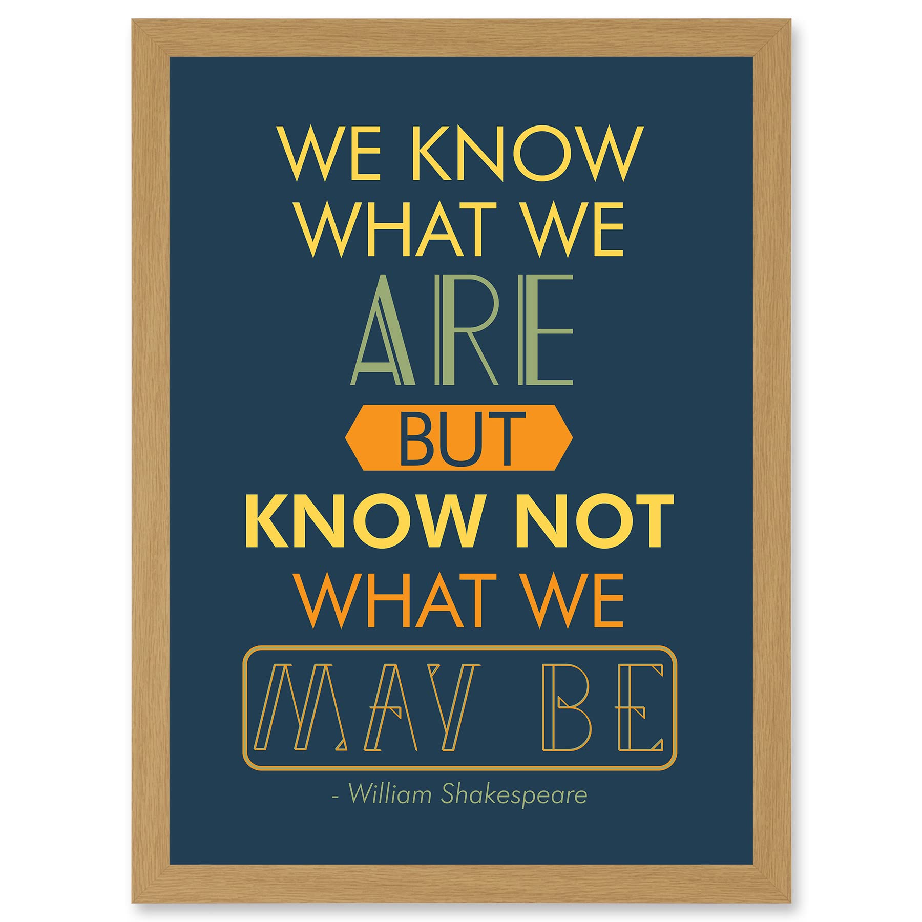 Shakespeare Hamlet Act Four Typography Phrase Prose A4 Framed Wall Art Print