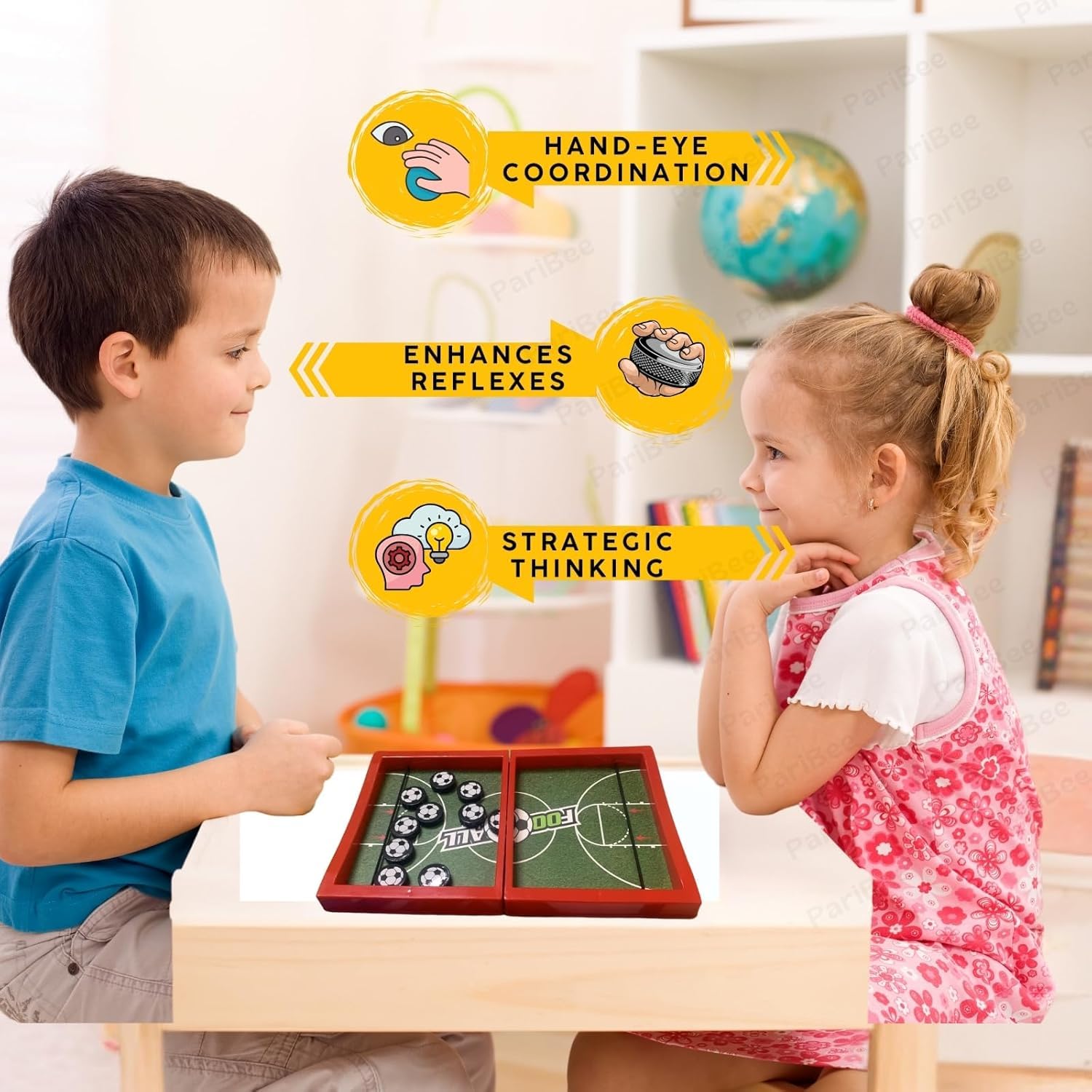 WAKTORO String Game Football | Table Board Game | Fastest Fingers First Fast Sling Puck Board Game for Kids & Adults | Toys for Boys & Girls, Table Football 2