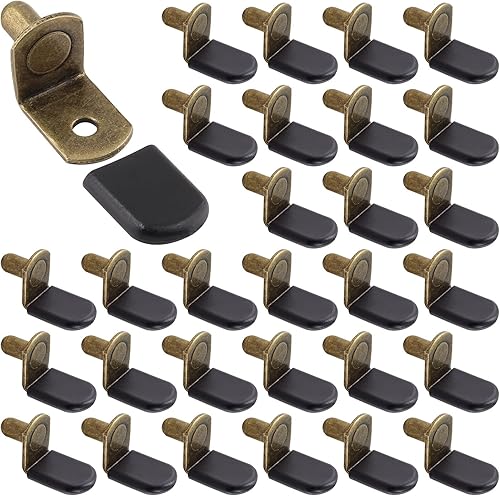 Biaungdo 30 clavijas de soporte para estantes, clips en forma de L de 14 pulgadas con funda de goma, clavijas de soporte de estante de gabinete para