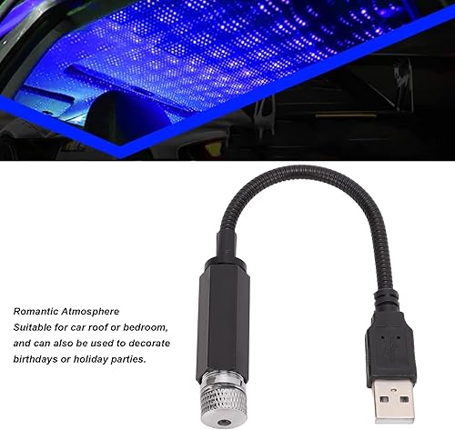 Miniatura 3 de Proyector USB de estrella para techo de automóvil, luz nocturna, lámpara interior LED activada por sonido, luz de atmósfera USB estrellada para