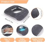 AirSwim Inflatable Hemorrhoid Pillows, Donut Pillow for Tailbone Pain, Adjustable Inflatable Seat Cushion for Bed Sores, Postpartum Pregnancy, Car Seat, Airplane, 17.7'' x 15.4'' x 4.3''(Grey)