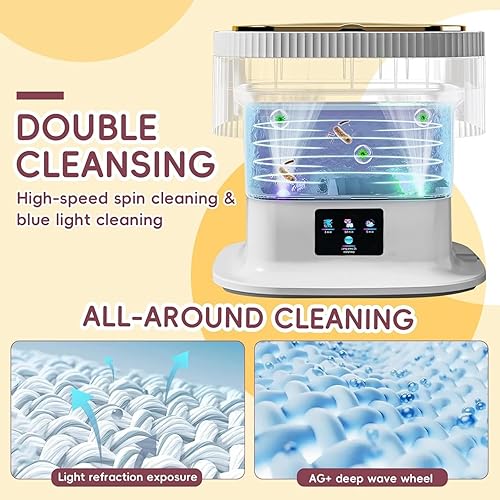 Miniatura 6 de Lavadora portátil 12L Mini lavandería plegable con 3 modos de limpieza profunda - Compacto para ropa interior