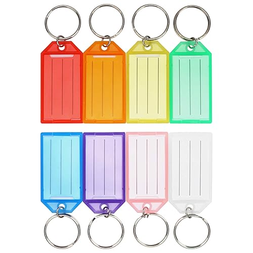 Cuttte 16 Pack Plastic Key Tags, Key Labels with Ring