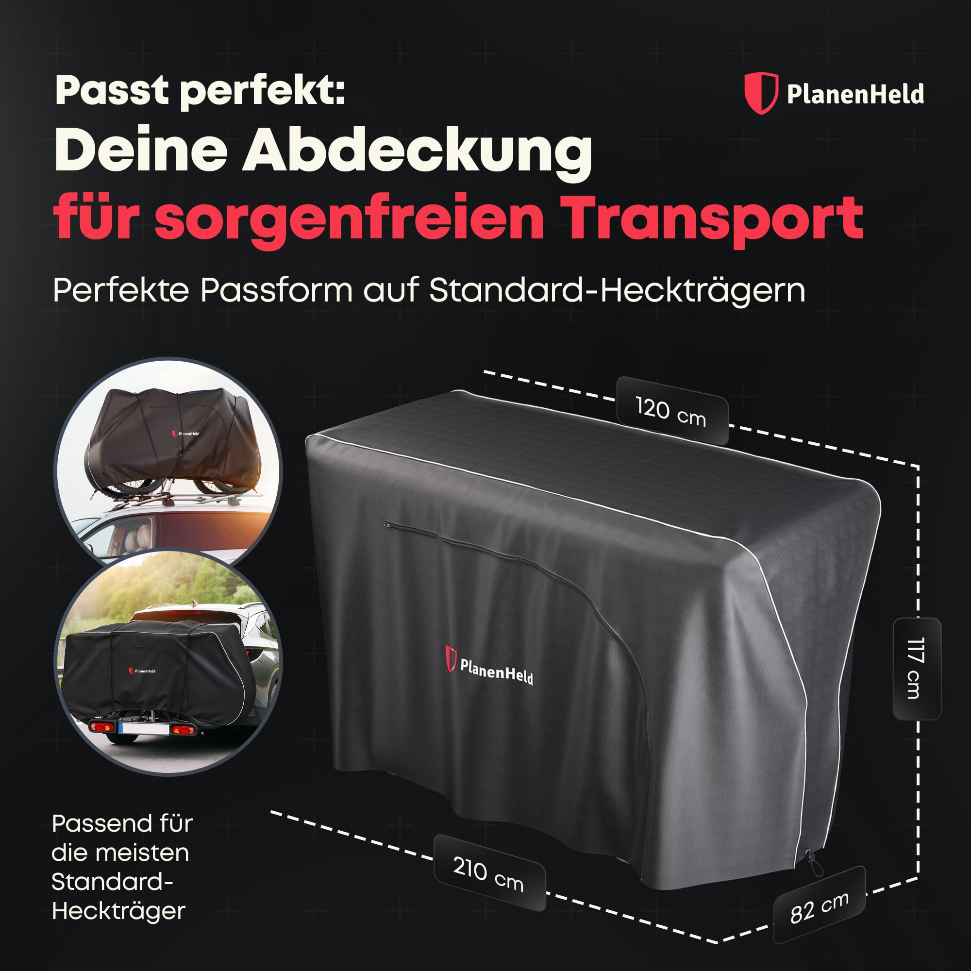 Fahrradschutzhülle Fahrradträger [Neues Modell] Fahrradabdeckung Heckträger, Fahrradplane für 2 Fahrräder, Ebike Transportschutz, Schutzhülle, Fahrradhülle für Wohnmobil, 600D Wasserdicht