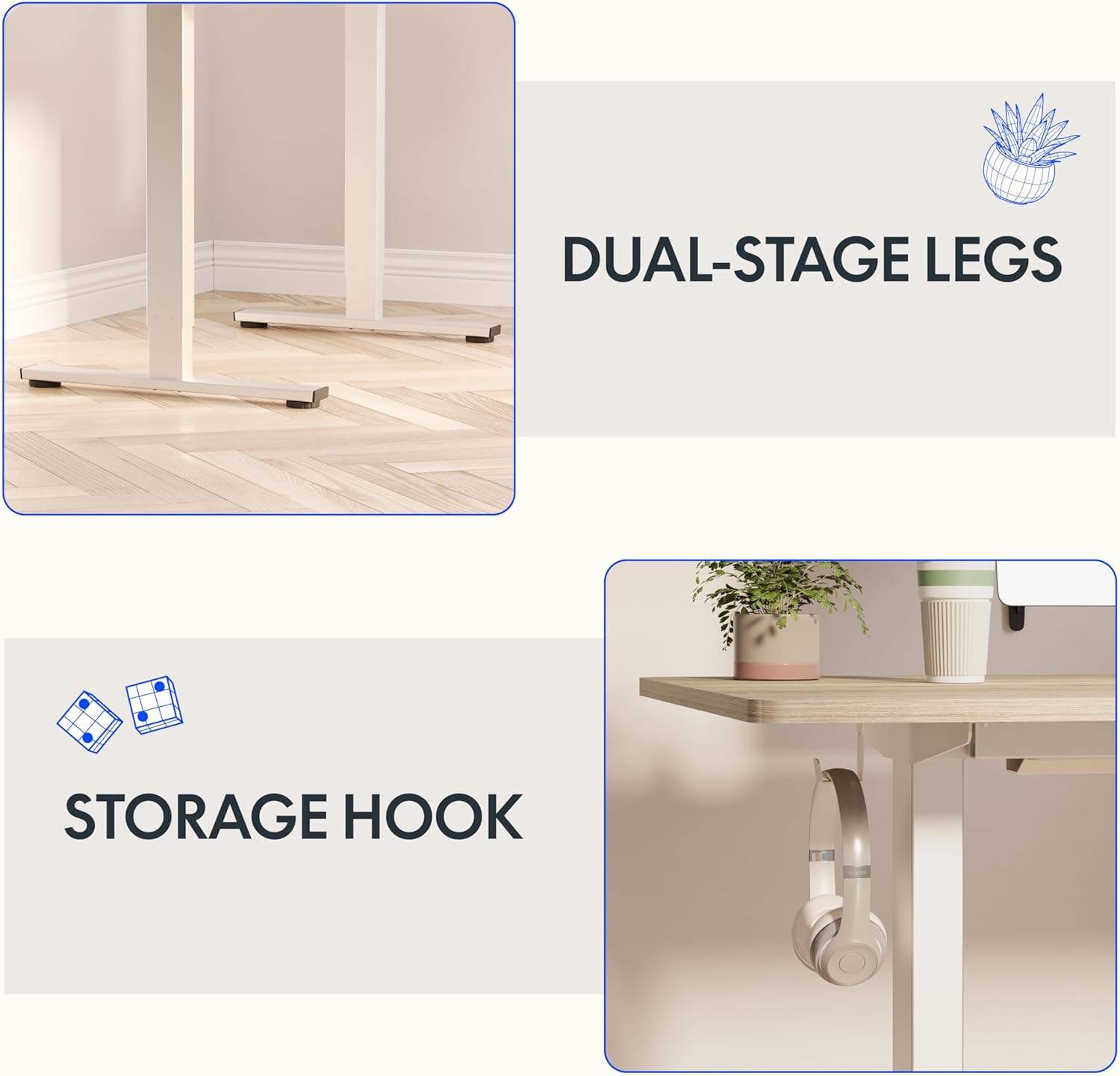 FLEXISPOT EN1 One Piece Standing Desk, 48 x 24 Inches Height Adjustable Desk Electric Stand up Desk Home Office Table for Computer Laptop (White Frame + Maple Desktop) FLEXISPOT EN1 One Piece Standing Desk, 48 x 24 Inches Height Adjustable Desk Electric Stand up Desk Home Office Table for Computer Laptop (White Frame + Maple Desktop)