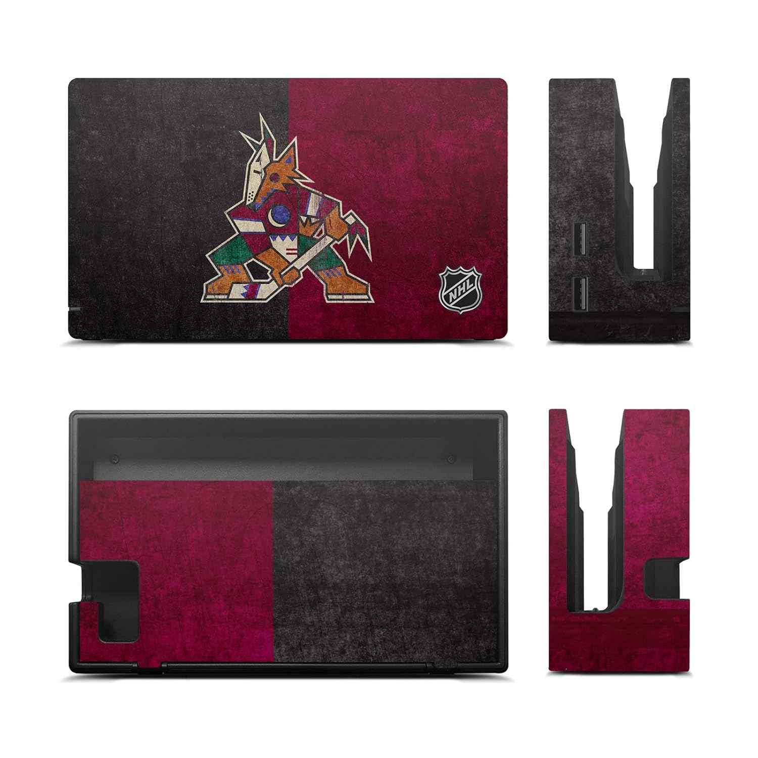 Head Case Designs Officially Licensed NHL Half Distressed Arizona Coyotes Vinyl Sticker Gaming Skin Decal Cover Compatible With Nintendo Switch Console & Dock & Joy-Con Controller Bundle