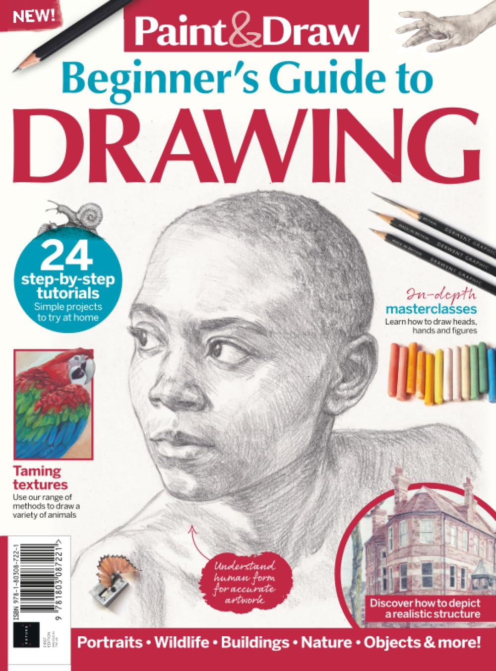 Paint & Draw Beginner's Guide to Drawing: 24 Step-By-Step Tutorials & Simple Projects To Try At Home