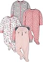 Gerber Baby-Girls 4 Pack Sleep 'N Play Footie