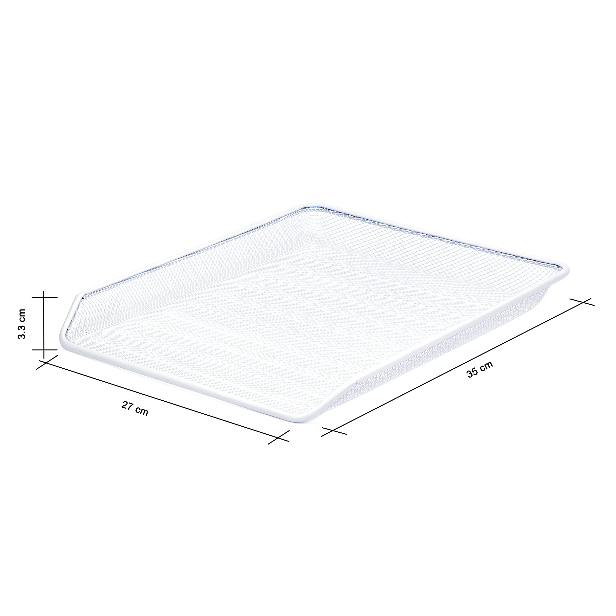EXERZ Bandejas de Cartas de 4 Capas, Organizador de Escritorio, Soporte para Archivos, Estante de Metal Malla de Alambre Blanco