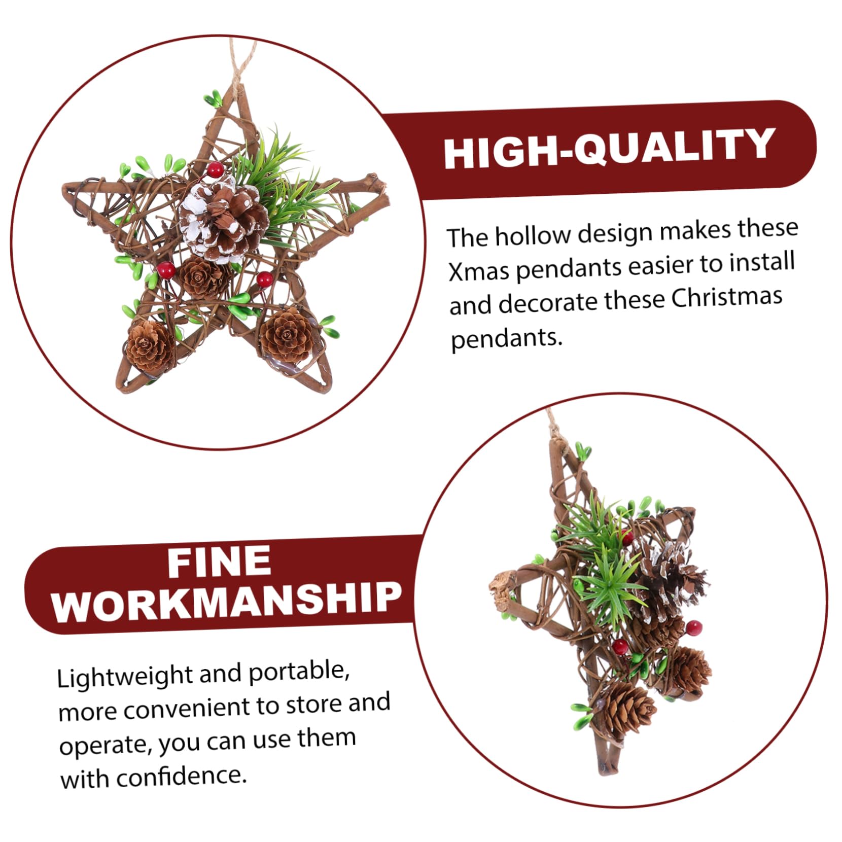 5 STK Weihnachtsschmuck Gold Plüsch Weihnachten Ornamente Christbaumschmuck Dekorationen Weihnachtsdekoration Zwerge Anhänger Girlande Hohles Holzdekoration Hölzern Coffee PRETYZOOM