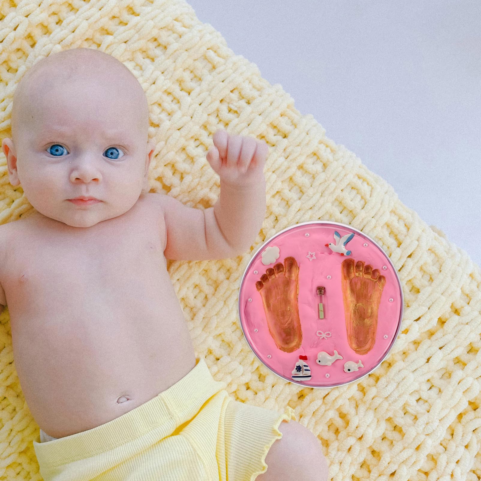 Hand Und Fußabdruck Für Jungen Und Mädchen Diy Erinnerungsrahmen Mit Langlebigem Für Unvergessliche Momente Und Zur Geburt Oder Shower