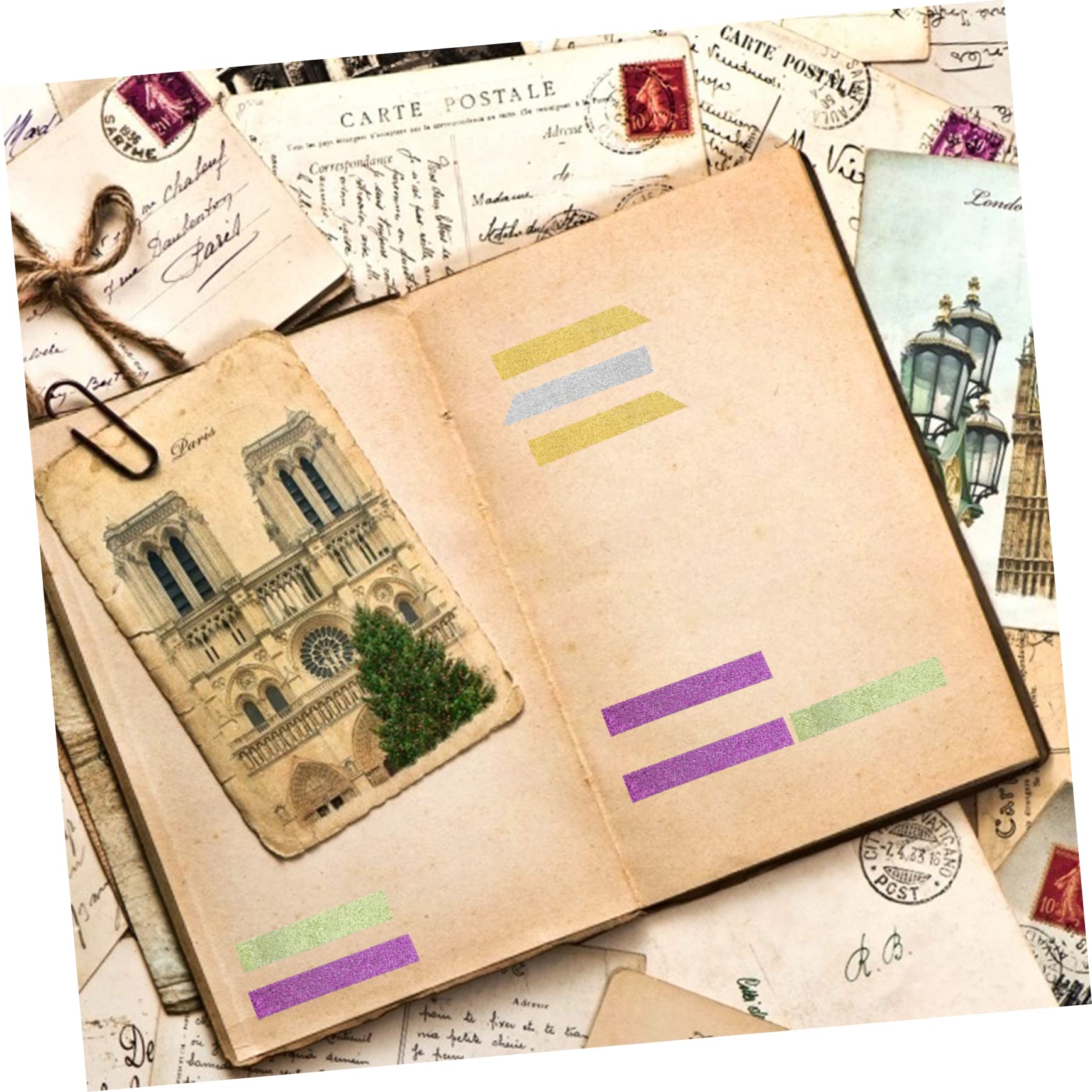 TEHAUX 24 Rollos Cinta washi Brillar Pegatinas Extra Ancho arcoíris Cinta magnética Cinta Adhesiva Cintas de Cuentas a Mano Cinta de Diario Navidad Decorar Japón Cinta de Papel