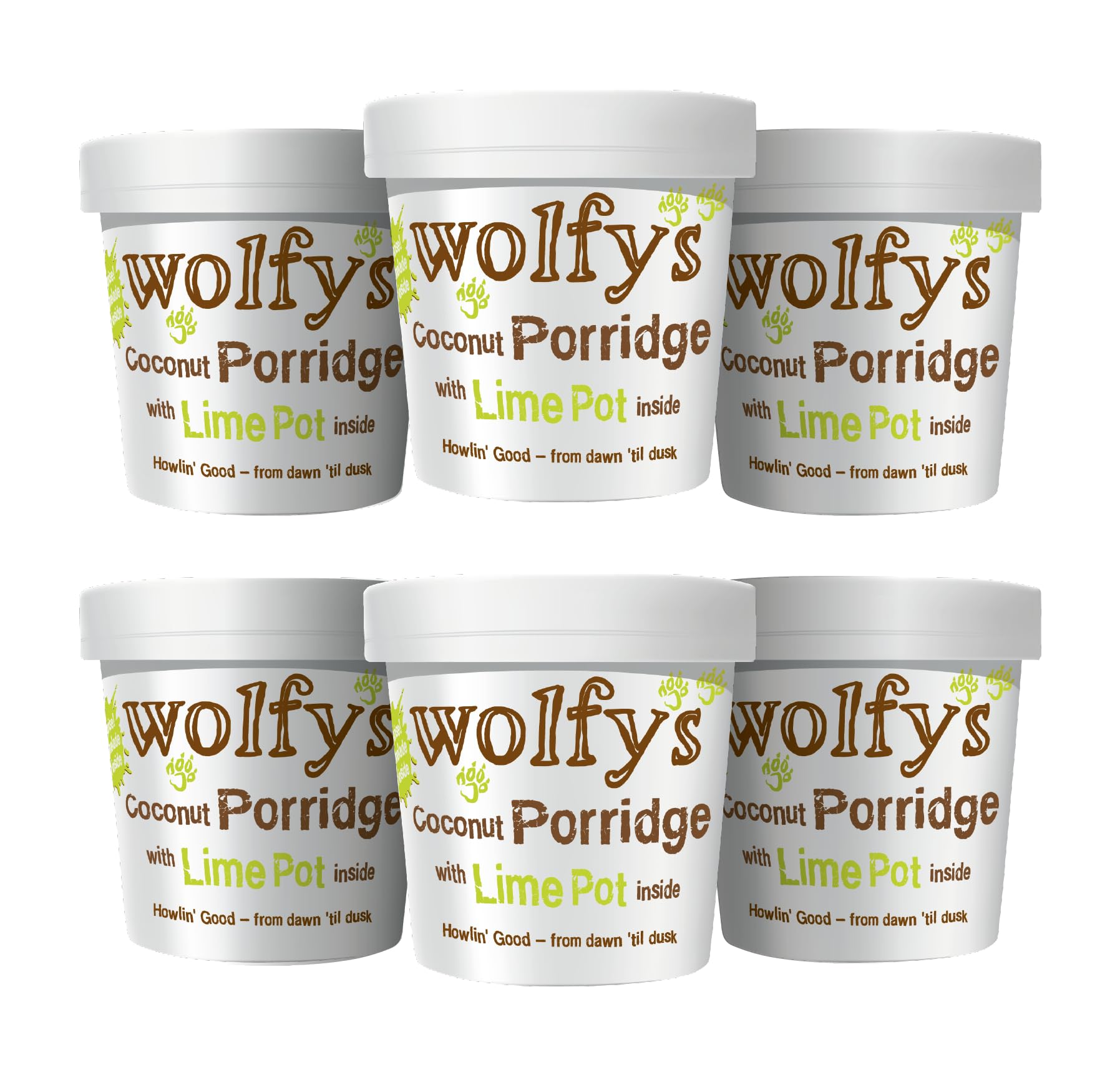 Wolfy's Coconut Porridge with Lime Pot 110 g (Pack of 6)