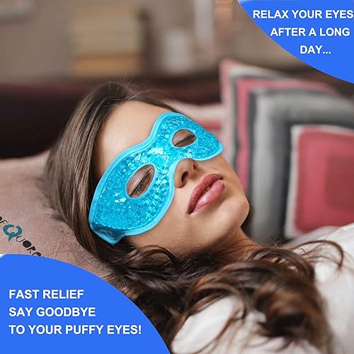 Miniatura 4 de 2 máscaras de gel reutilizables para terapia fría y caliente, máscara de ojos de gel para hinchazón, ojeras, bolsas de ojos, ojos secos, dolores de