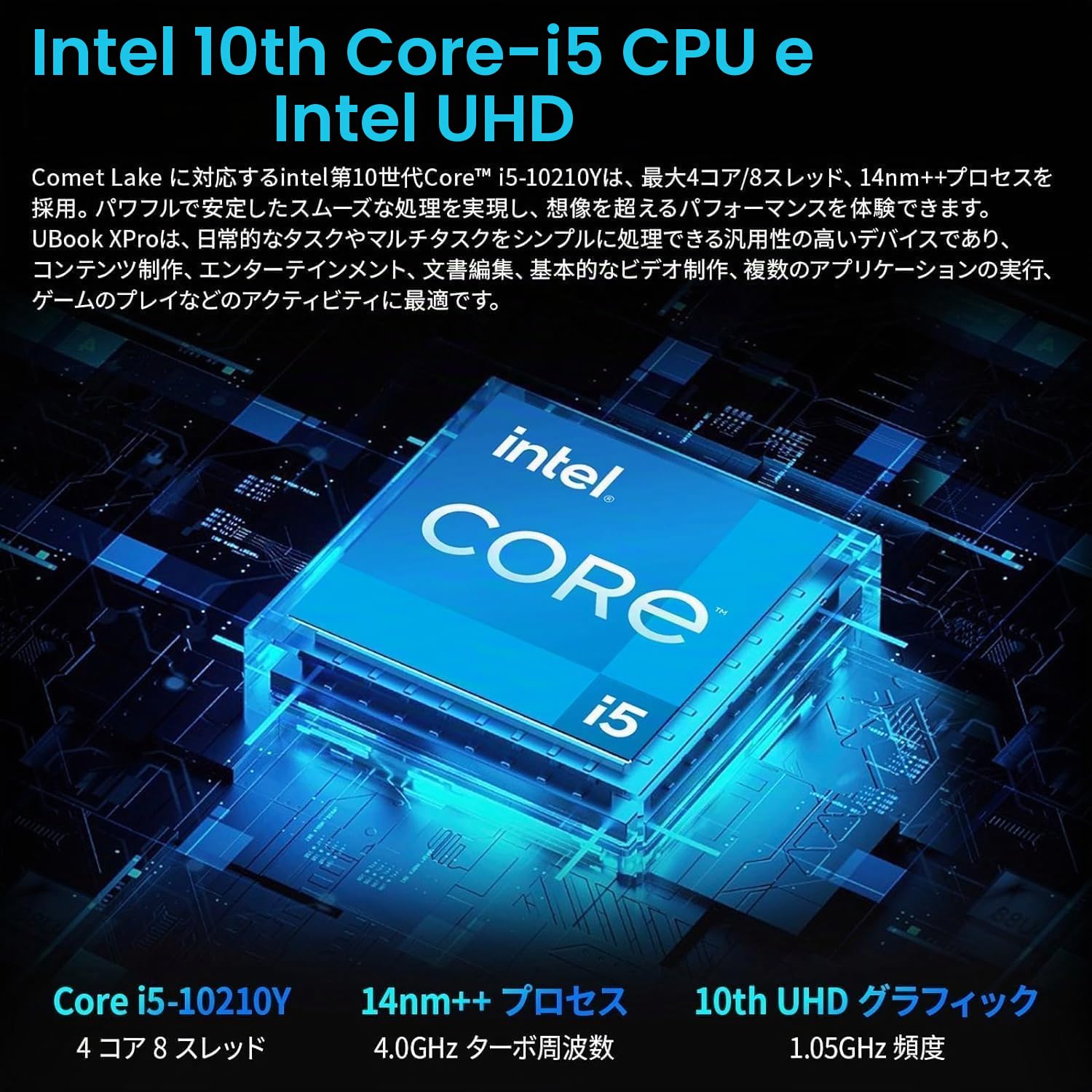 UBook XPro 2023 Tablet PC, 13 pouces, 8GB+512GB, Windows 11 Intel Core i5-10210Y Quad-Core CPU, senza scheda grafica