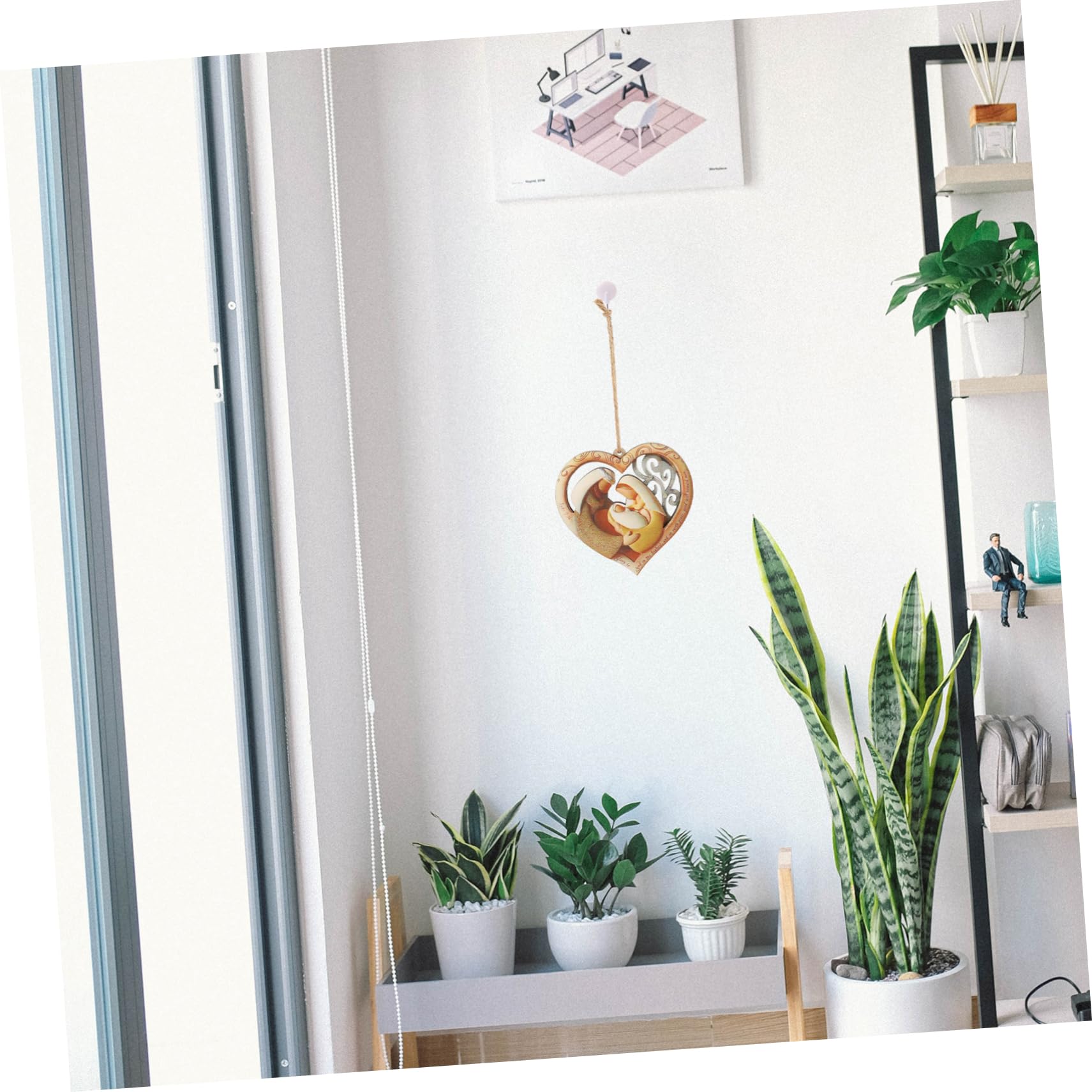 SOIMISS 3piezas Colgante De Madera Diseño De Corazón Amoroso para Decoración De Pared El Hogar Adorno Creativo para Salón y Dormitorio para Familia y