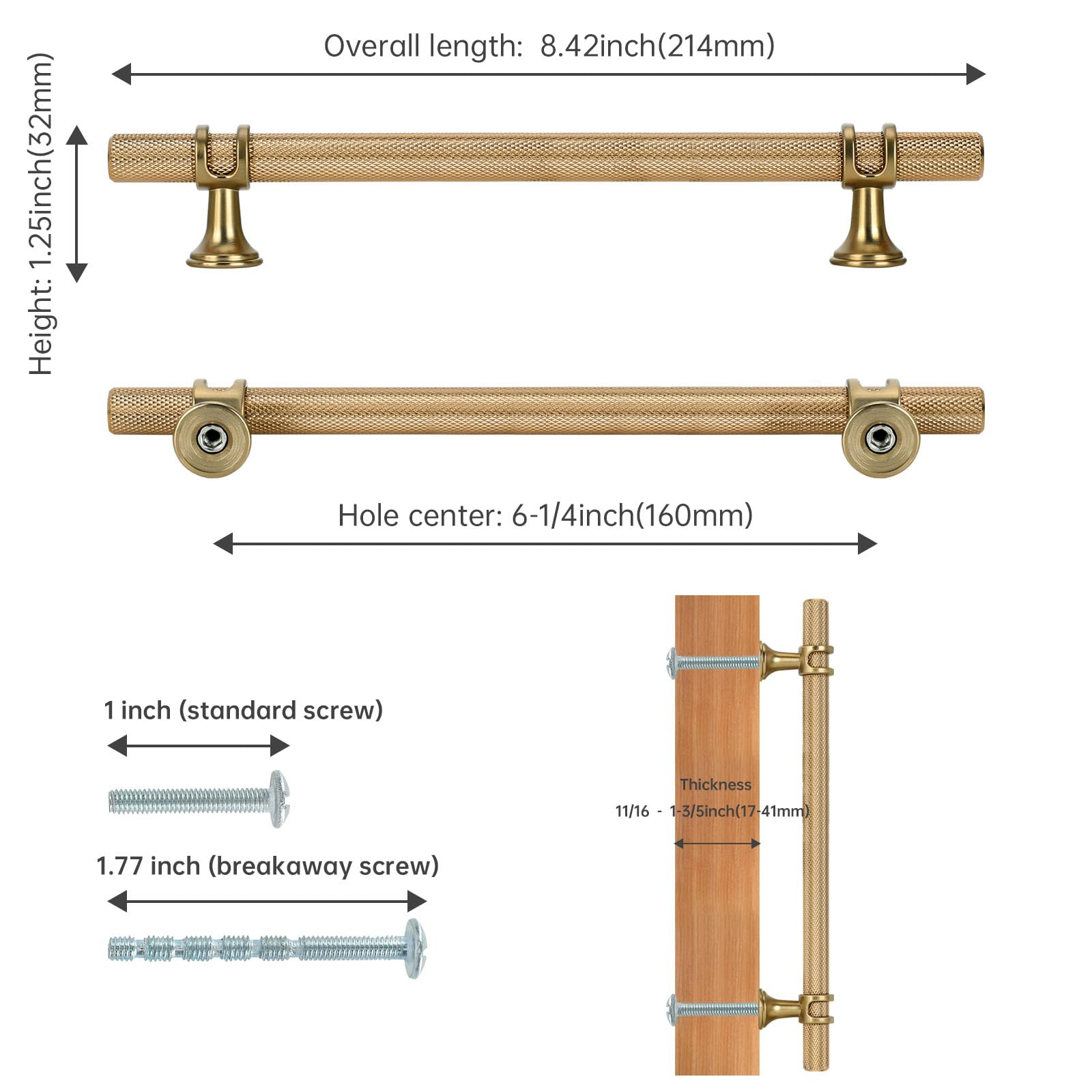 Rergy 10 Pack Champion Bronze Cabinet Pulls Kitchen Cabinet Handles - 6-1/4in Brushed Bronze Cabinet Pulls for Cabinet Zinc Aolly Hardware Pulls 6-1/4inch(160mm) Hole Center to Center