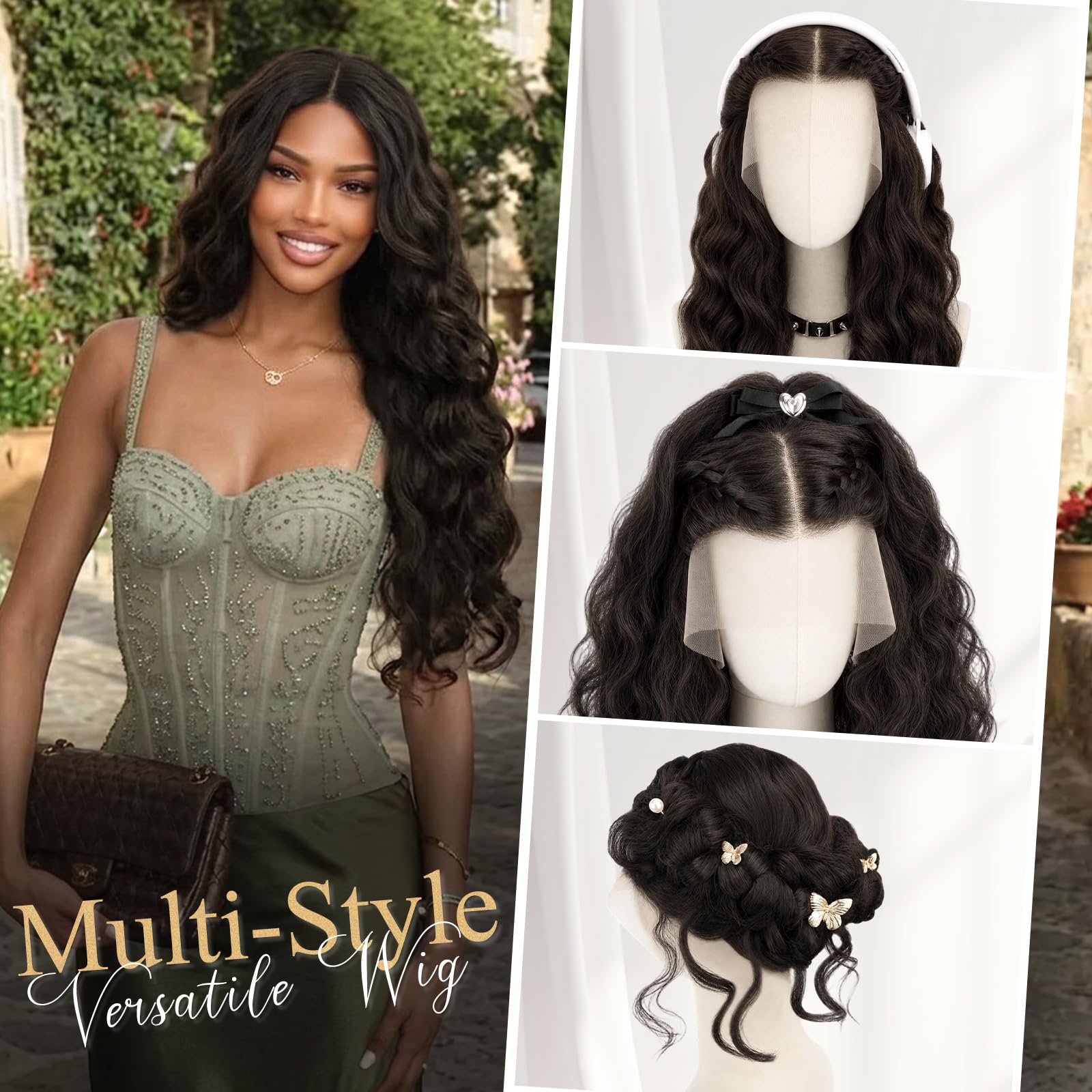 Sofeiyan 13x4 Transparent Lace Front Perücken,66 cm Klebefreie Perücke
