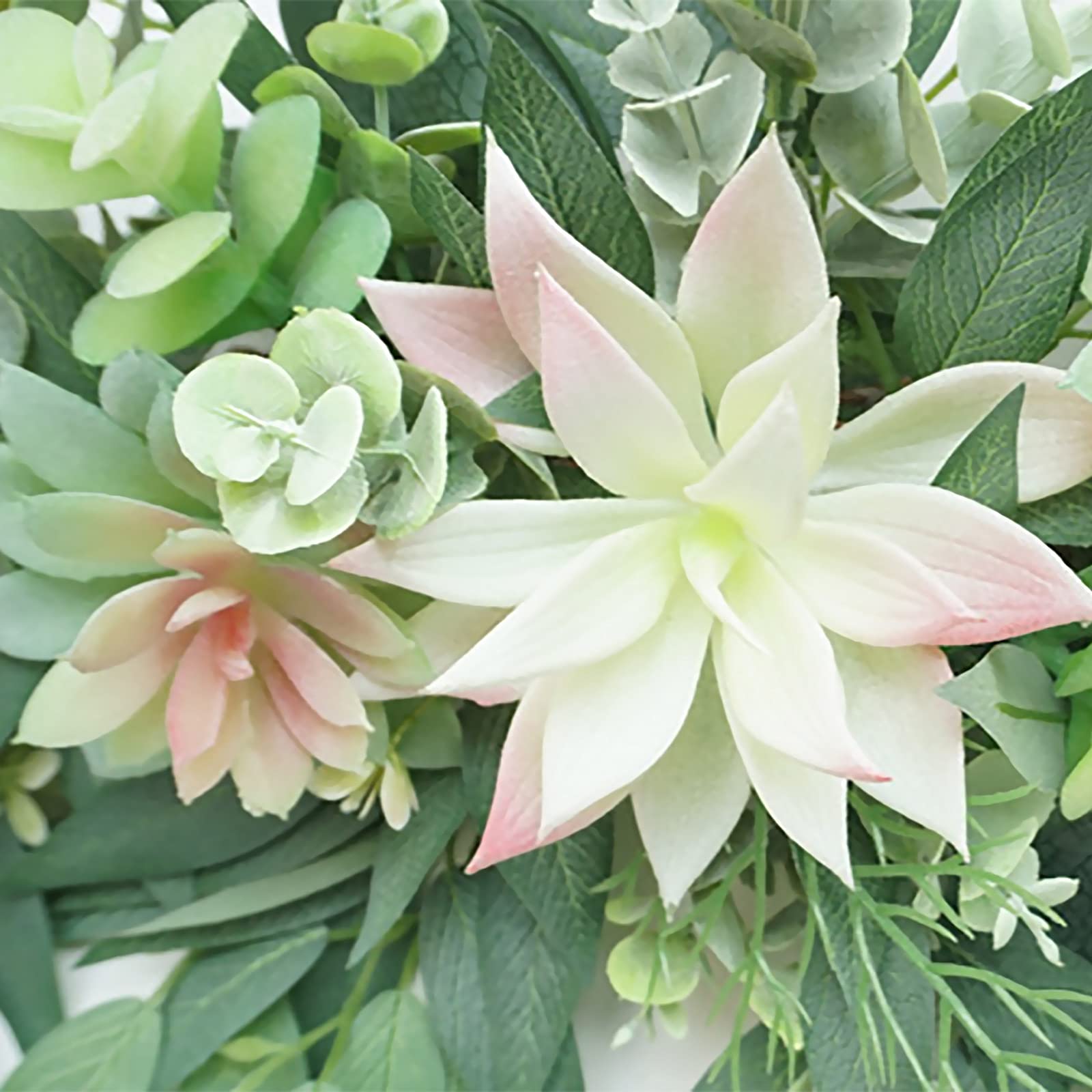 70 cm künstliche Sukkulenten Swag, dekorative Sukkulenten Swag mit grünen Blättern, Greenery Swag Farmhouse Floral Swag Girlande für Tisch Tafelaufsätze Wanddekoration