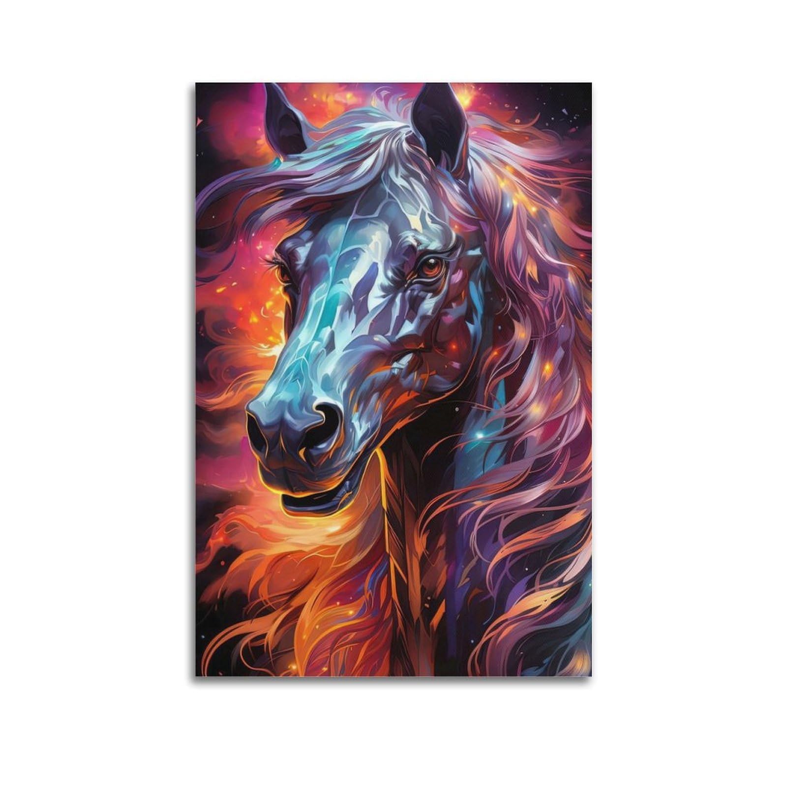 JTLFXY Animal Poster Strange Horses Artwork Poster Decorative Painting Canvas Wall Posters And Art Picture Print Modern Family Bedroom Decor Posters 20x30inch(50x75cm)