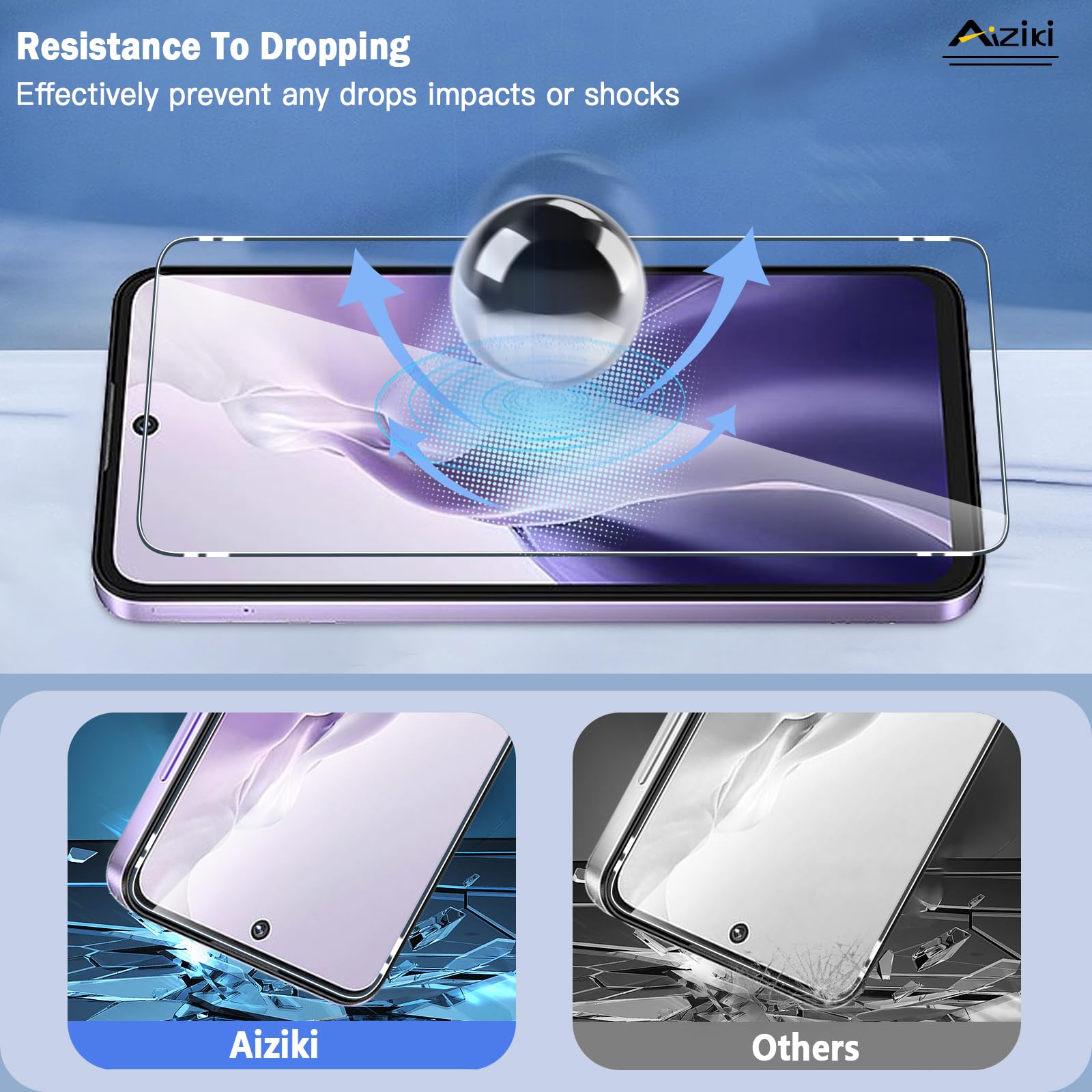 AOKUMA 2 Pezzi Vetro Temperato 9H Per Oukitel C19 - Pellicola Protettiva Antiurto, Antigraffio E Anti-impronta - 4
