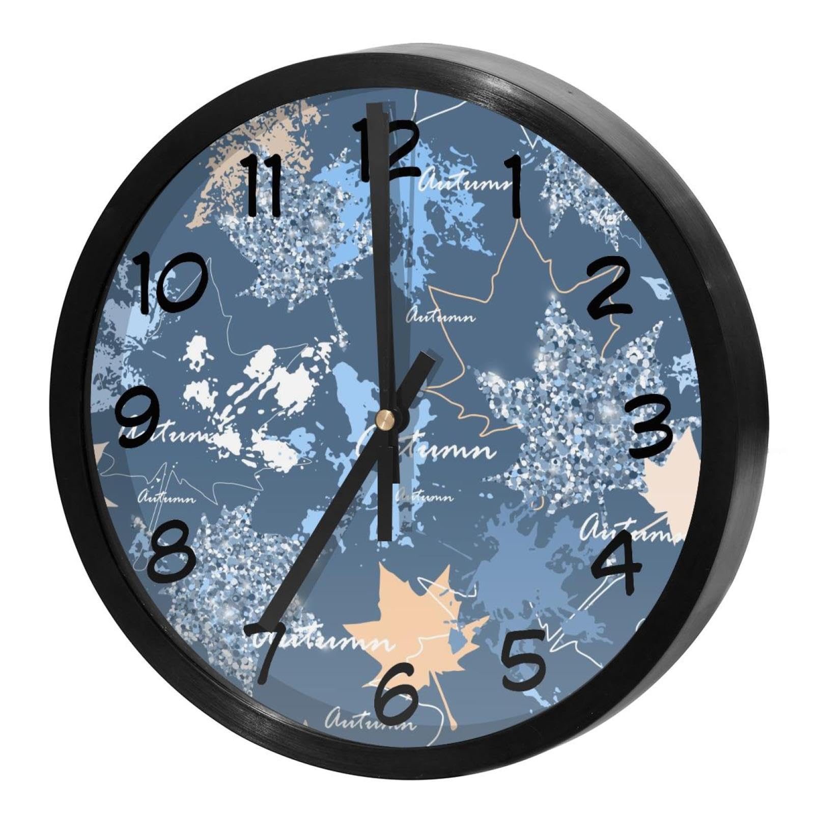 Horloge murale quartz sans tic-tac à pile avec texture pailletée pour école