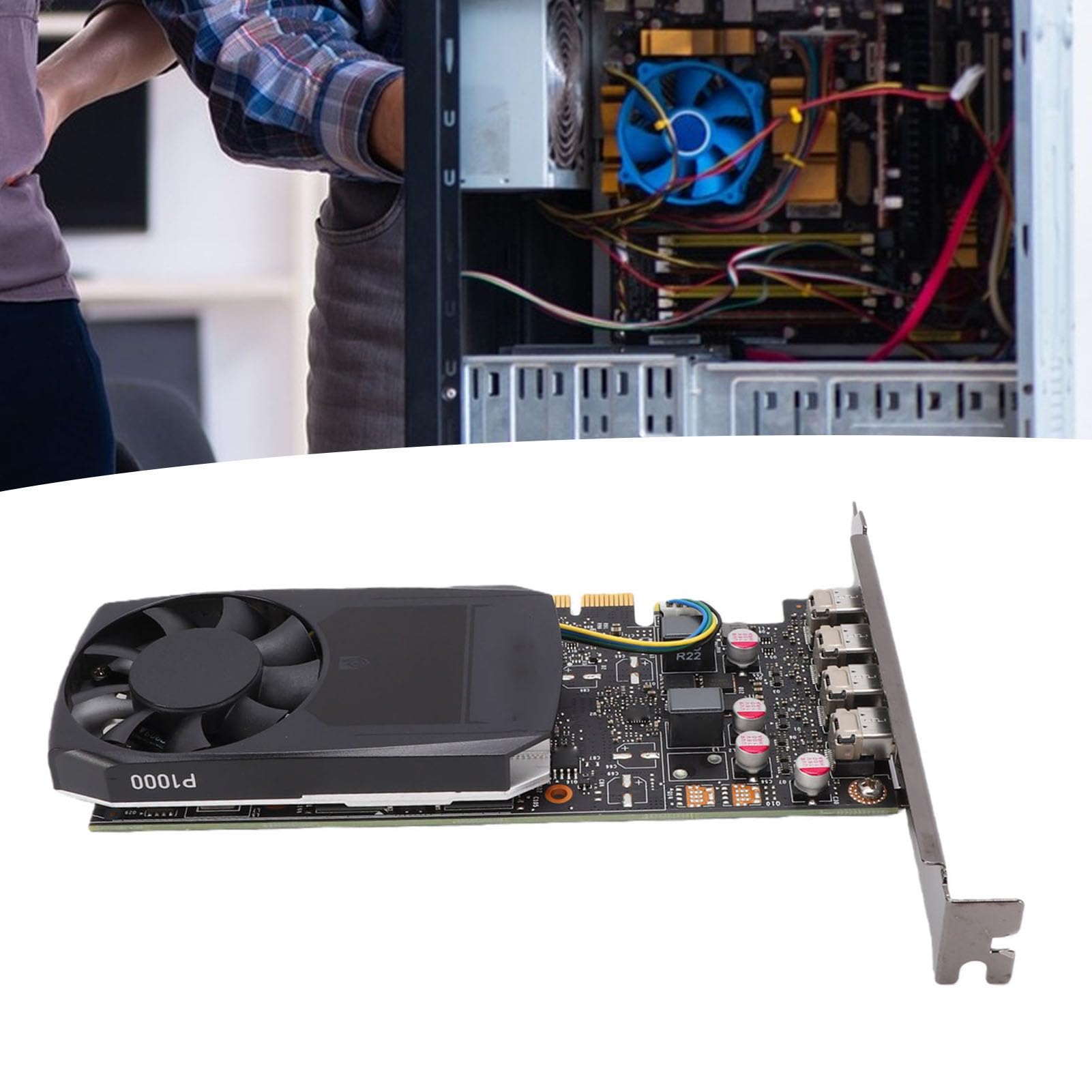 Tangxi per Scheda Grafica Quadro P1000, 4 GB GDDR5, per Core | Scheda Grafica per Workstation, Supporto GDDR5 da 4 GB per Uscita GUDA 640 Core 4 Display 4K