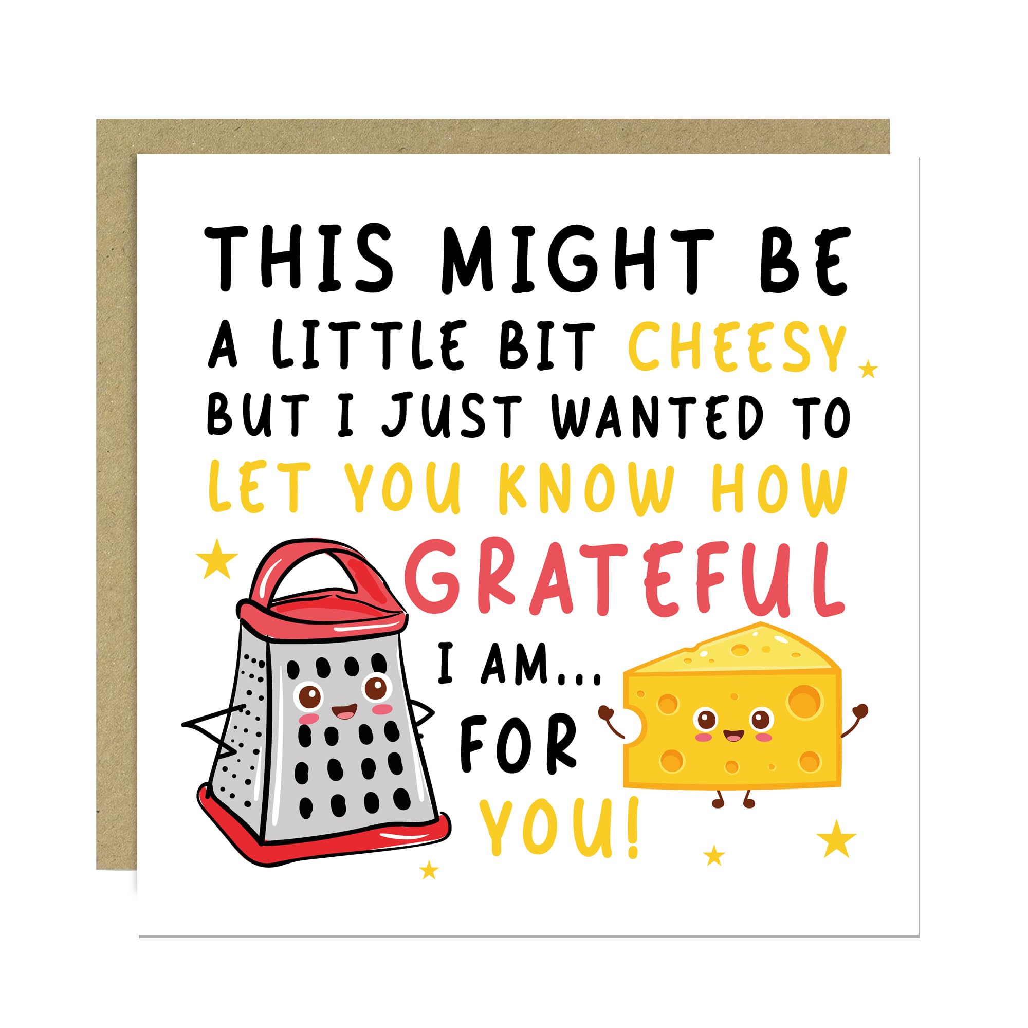 RED OCEAN Grateful For You Card Thank You Card For Teacher Teaching Assistant Nursery Teacher Volunteer Friend With Kraft Envelope Included Thank Cards Him Her