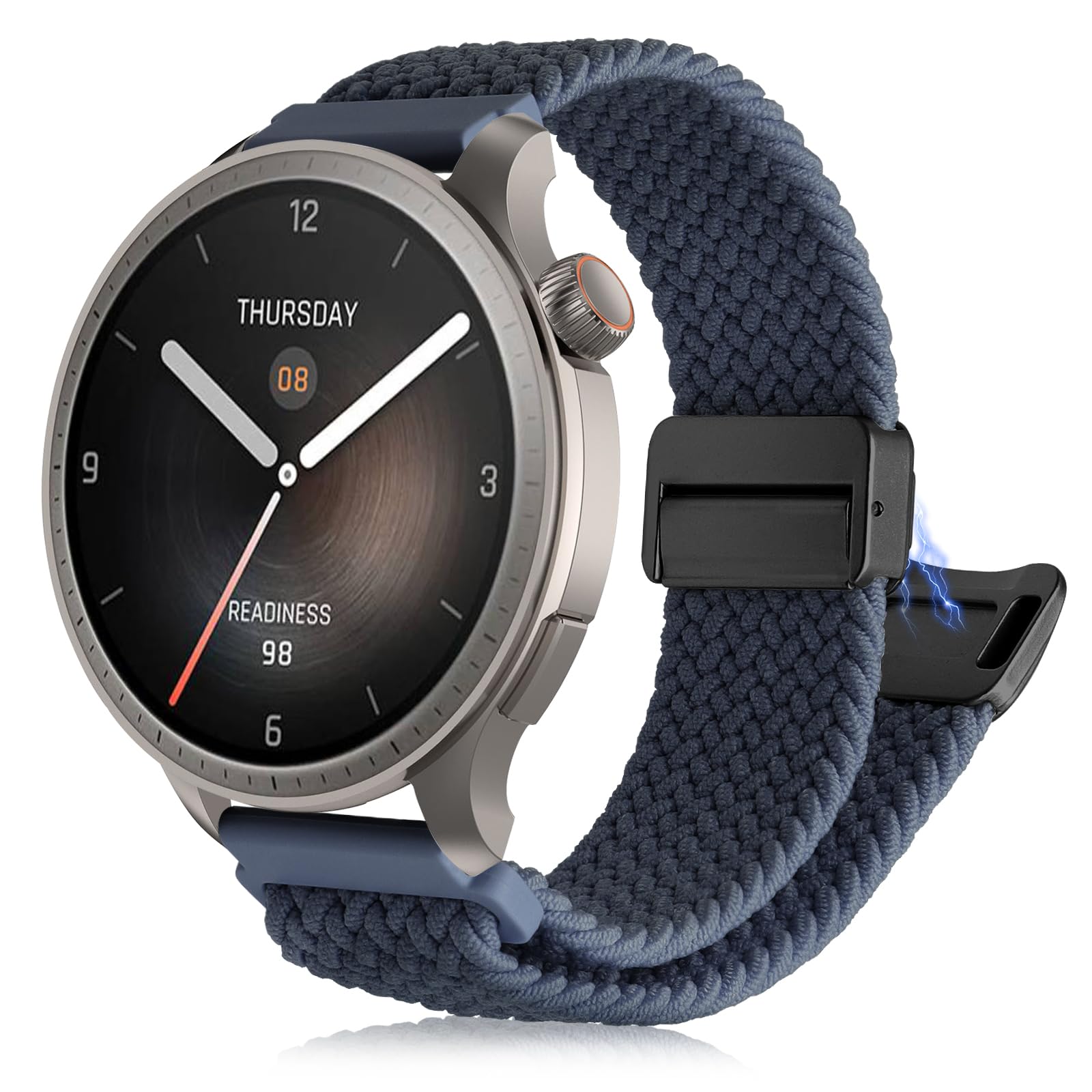 Nylon Strap Compatible with Amazfit Balance/Amazfit Cheetah/Amazfit Cheetah Pro/Amazfit Bip 5/GTR 4/GTR 3 Pro/GTR 3, 22mm Magnetic Adjustable Replacement Wristbands for Amazfit Balance.