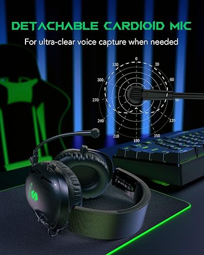 Miniatura 6 de Black Shark Auriculares inalámbricos para juegos con micrófono ultra claro desmontable - Bluetooth 5.2 - Con cable 0.138 in - 2.4 GHz inalámbrico 3