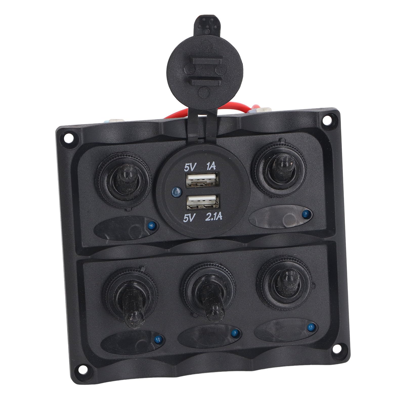 Panel Przełączników Kołyskowych 5-krotny, 12–24 V, 2 Porty USB Do