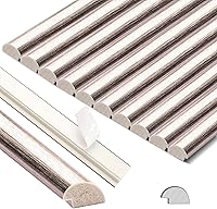 STICKGOO 10-Pack Brushed Light Rose Gold Peel & Stick Tile Edge Trim - 12" Wall Molding with Strong Double-Sided Tape for Backsplash