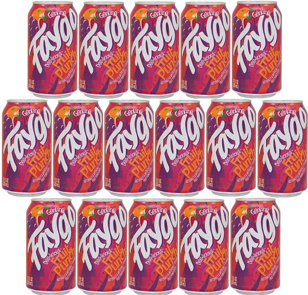 Faygo Soda Pop Soft Drink 16 pack of 12oz Cans (Fruit Punch)
