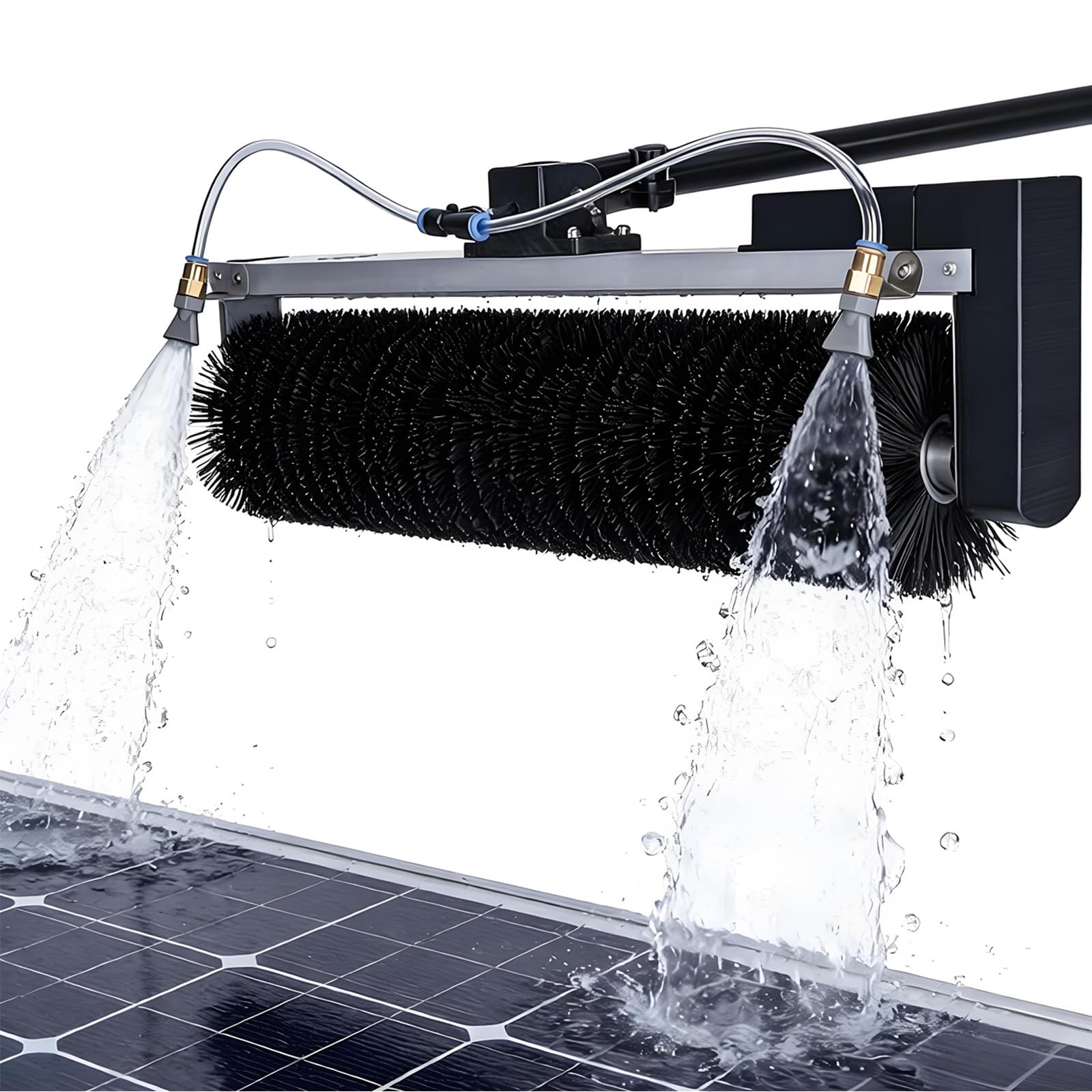 HADECOLL Water Fed Pole Kit, 7.5M Telescopic Rod With Electric Rotary Solar Panel Brush, 60Cm Soft Roller Brush For Photovoltaic Panels And Glass Cleaning