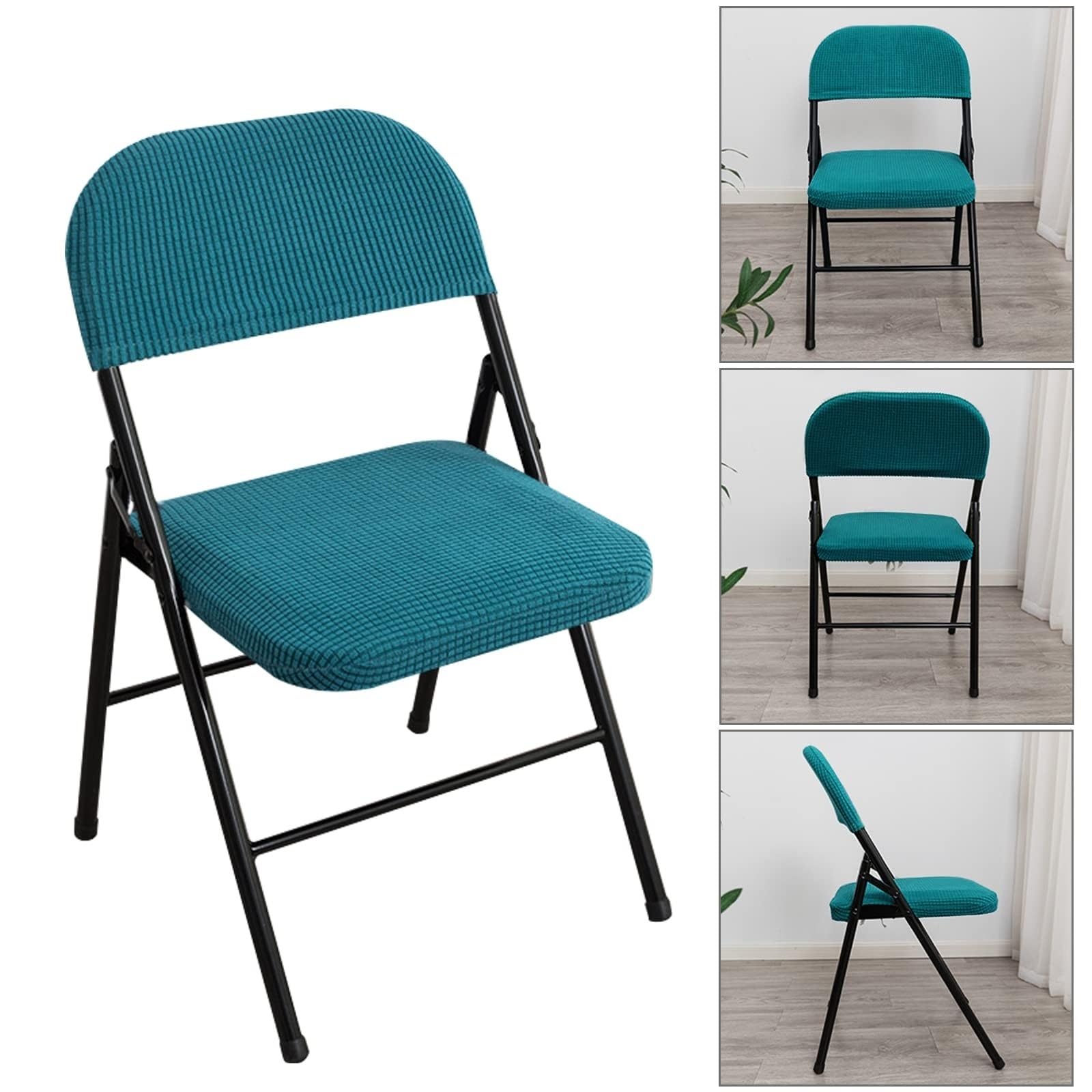 Set di 2 coprisedia elastici per sedie da ufficio, cucina e sala da pranzo, proteggono e decorano con un design elegante (144 pezzi)