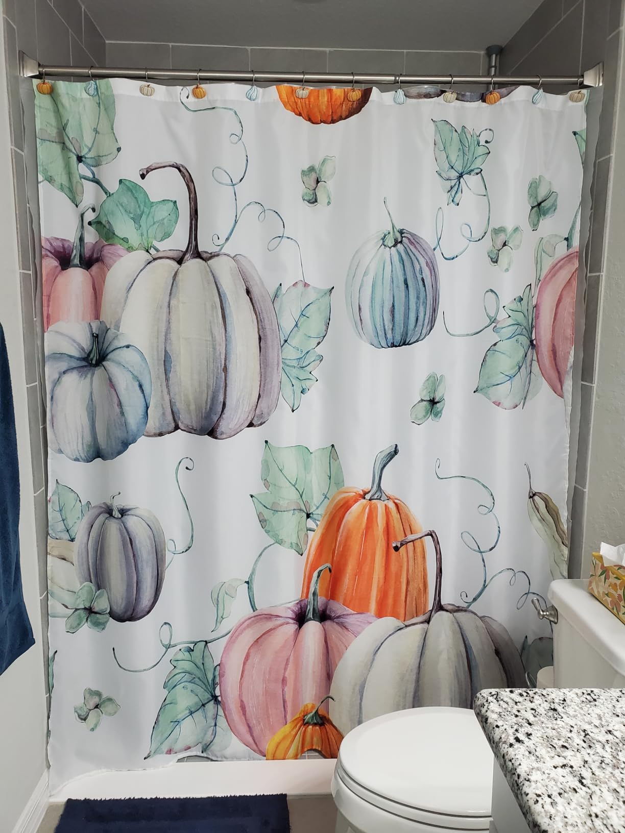 12PCS Cute Pumpkins Decorative Shower Curtain Hooks Rings