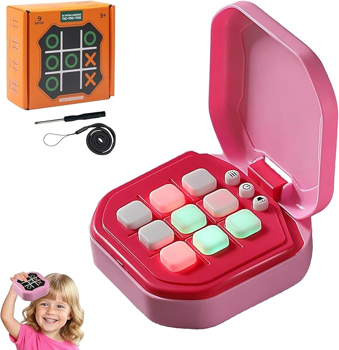 NMM Tic Tac Toe Electrónico | Consola de juegos portátil | Smart Games con 9 modos | Juego de secuencia | Juegos de viaje | Consola electrónica de juegos para niños y adultos | TikTakToe con función