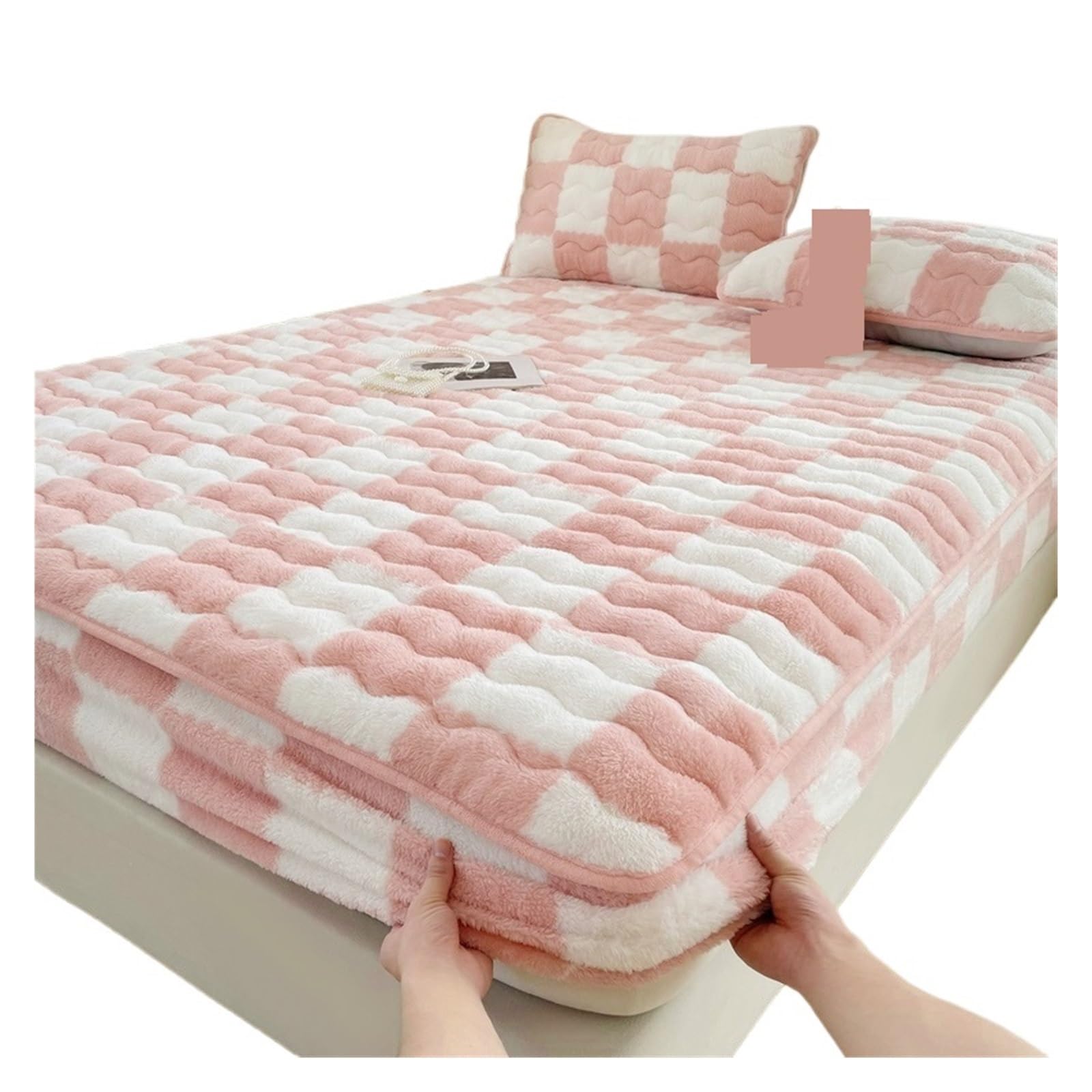 Housse matelas couleur unie rose pour des nuits cocooning douillettes