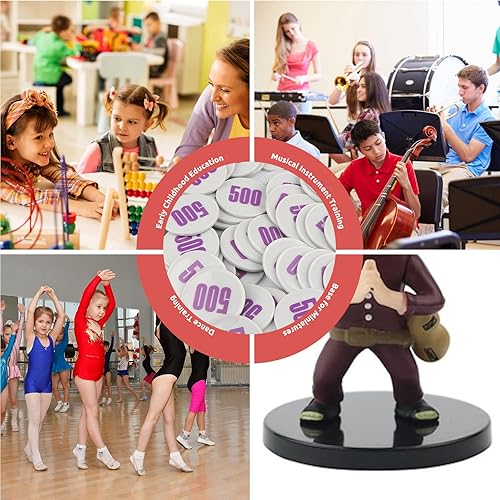 Vista 78 de Juego de 100 fichas de póquer – Monedas circulares de plástico de 1.58 pulgadas para juegos y contar, 0.16 oz cada una, accesorios perfectos