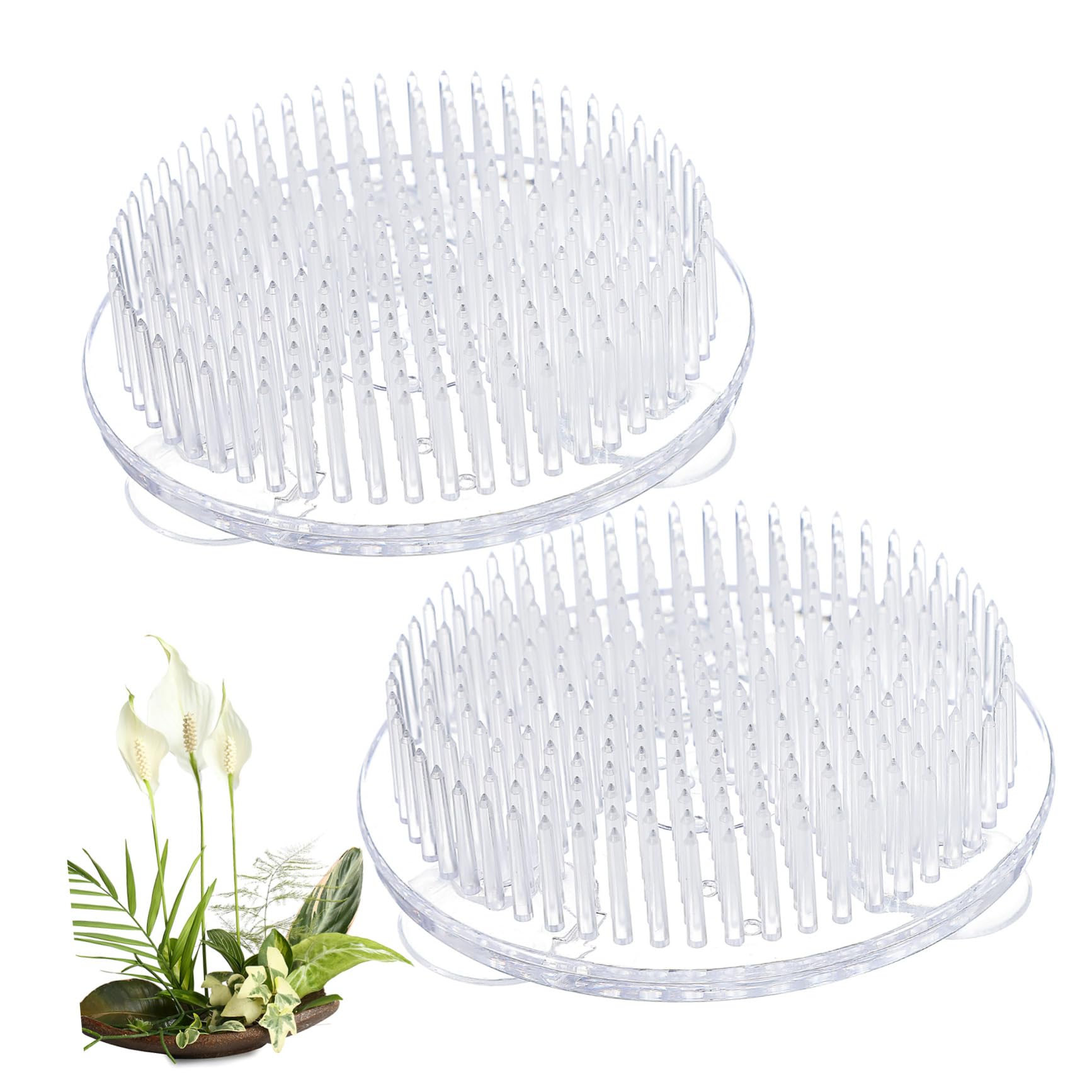 HOODANCOS 2Pcs Flower Frog Floral Grid Holders for Vase Suction Cup Design for Easy Flower Arranging Reliable Tool for Beginners and Floral Arrangement Supplies